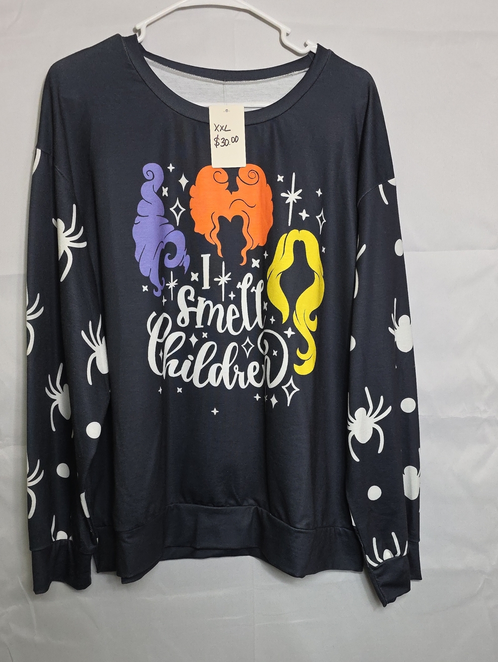 Graphic Halloween Hocus Pocus Long-Sleeve Top - Black XXL (W714)